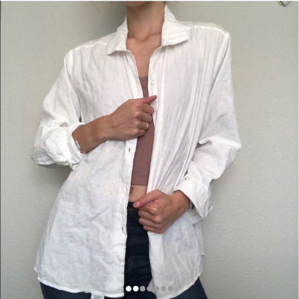 jill mcgowan white womens button up